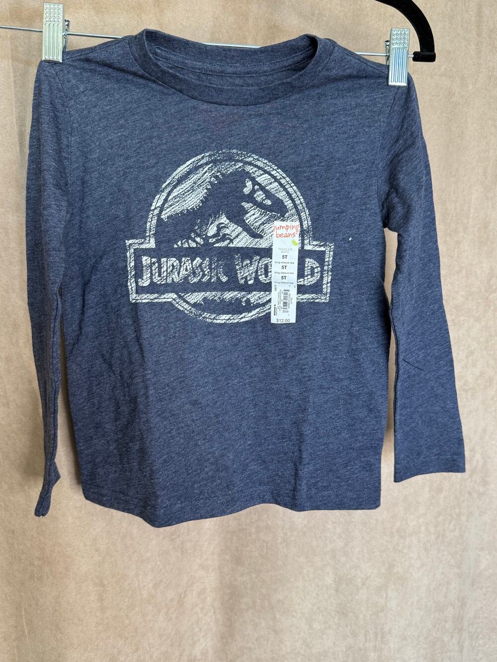Jurassic World Blue Heather Long Sleeve T Shirt 5T NWT